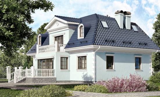 210-004-Л Проект двухэтажного дома с мансардой, современный домик из арболита Советская Гавань | Проекты домов от House Expert