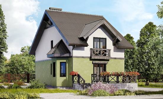 120-003-П Проект двухэтажного дома с мансардой, доступный загородный дом из бризолита Советская Гавань | Проекты домов от House Expert