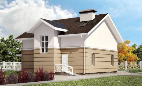 155-009-П Проект двухэтажного дома с мансардой, бюджетный коттедж из керамзитобетонных блоков Хабаровск | Проекты домов от House Expert