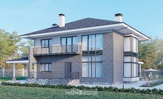 250-004-Л Проект двухэтажного дома, просторный загородный дом из керамзитобетонных блоков Хабаровск | Проекты домов от House Expert