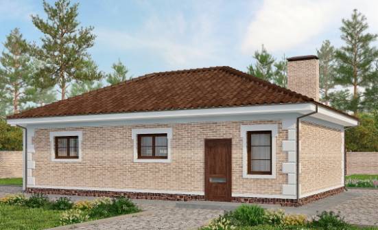 070-005-П Проект гаража из кирпича Советская Гавань | Проекты одноэтажных домов от House Expert