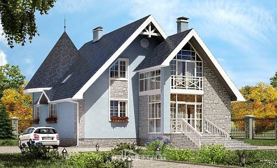 170-003-П Проект двухэтажного дома мансардой, скромный домик из блока Амурск | Проекты домов от House Expert