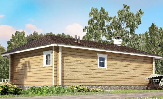 095-001-Л Проект одноэтажного дома, компактный коттедж из бревен Амурск | Проекты домов от House Expert
