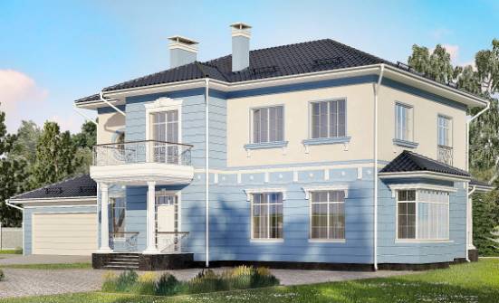 285-003-Л Проект двухэтажного дома и гаражом, просторный коттедж из кирпича Советская Гавань | Проекты домов от House Expert