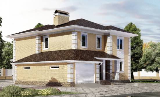 220-006-Л Проект двухэтажного дома, гараж, красивый дом из арболита Амурск | Проекты домов от House Expert