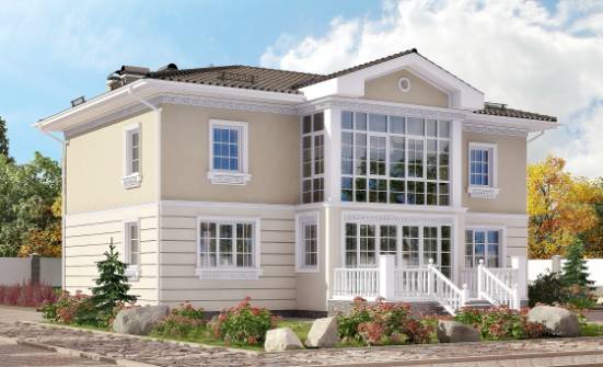210-005-Л Проект двухэтажного дома, средний домик из бризолита Хабаровск | Проекты домов от House Expert