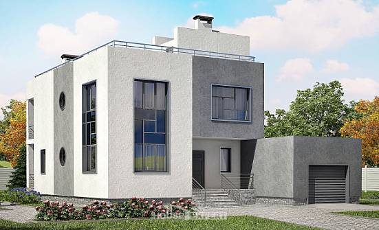 255-001-П Проект двухэтажного дома и гаражом, классический дом из бризолита Амурск | Проекты домов от House Expert