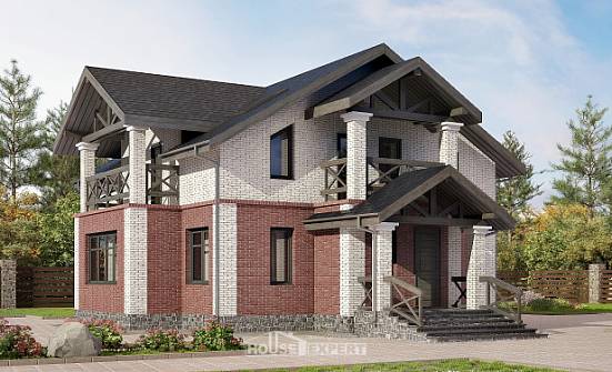 160-014-Л Проект двухэтажного дома, современный загородный дом из твинблока Хабаровск | Проекты домов от House Expert