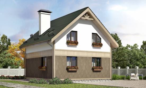 105-001-Л Проект двухэтажного дома мансардой, небольшой домик из пеноблока Советская Гавань | Проекты домов от House Expert