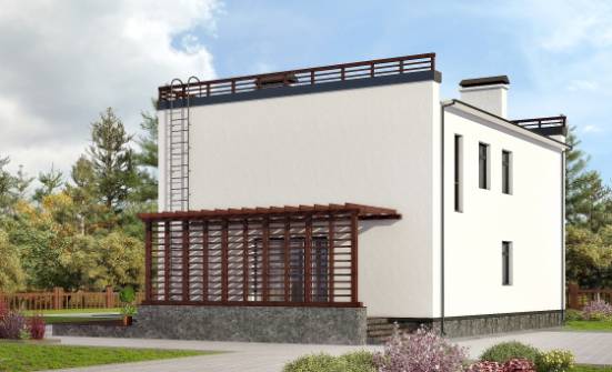 215-002-П Проект двухэтажного дома, красивый дом из твинблока Хабаровск | Проекты домов от House Expert