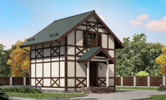 060-002-П Проект двухэтажного дома с мансардным этажом, компактный домик из дерева Амурск | Проекты домов от House Expert