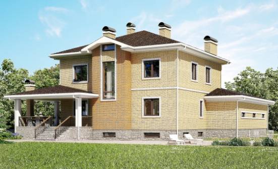 350-002-Л Проект трехэтажного дома, гараж, огромный загородный дом из кирпича Амурск | Проекты домов от House Expert