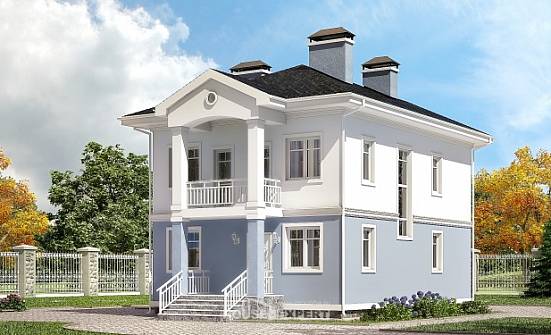 120-001-П Проект двухэтажного дома, недорогой коттедж из твинблока Хабаровск | Проекты домов от House Expert