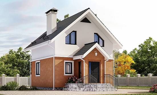 070-001-Л Проект двухэтажного дома мансардный этаж, миниатюрный загородный дом из газобетона Советская Гавань | Проекты домов от House Expert