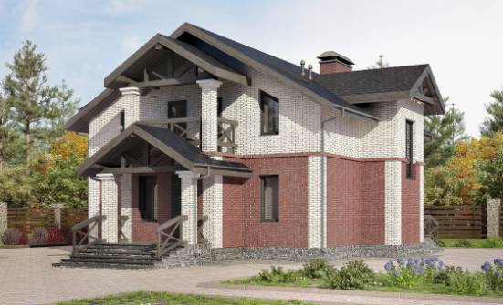 160-014-Л Проект двухэтажного дома, современный загородный дом из твинблока Хабаровск | Проекты домов от House Expert