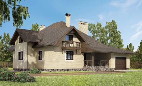 275-003-П Проект двухэтажного дома с мансардой и гаражом, красивый загородный дом из кирпича Хабаровск | Проекты домов от House Expert