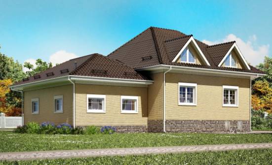 400-001-П Проект трехэтажного дома с мансардным этажом, гараж, современный дом из пеноблока Хабаровск | Проекты домов от House Expert