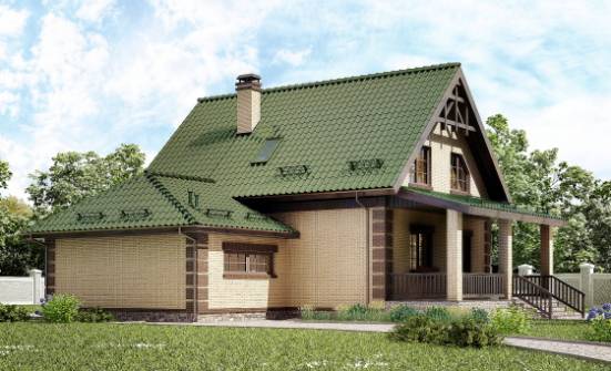 160-007-П Проект двухэтажного дома с мансардой и гаражом, доступный коттедж из газобетона Советская Гавань | Проекты домов от House Expert