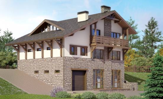 305-002-Л Проект трехэтажного дома с мансардой, большой домик из кирпича Хабаровск | Проекты домов от House Expert