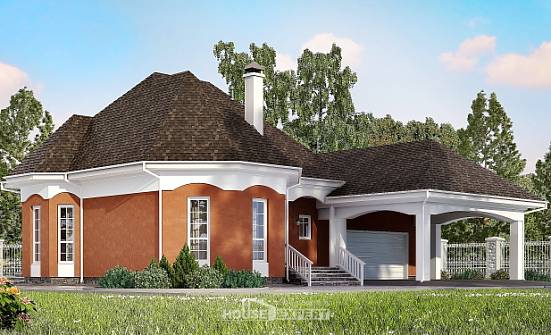 180-007-П Проект двухэтажного дома мансардный этаж и гаражом, экономичный загородный дом из блока Хабаровск | Проекты домов от House Expert
