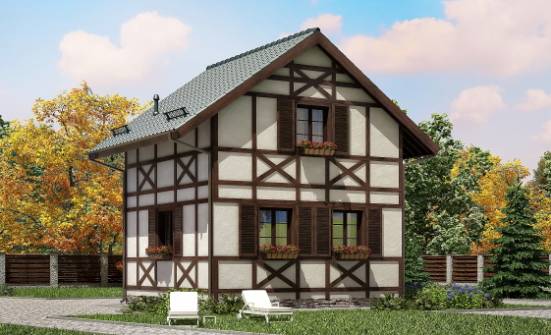 060-002-П Проект двухэтажного дома с мансардным этажом, компактный домик из дерева Амурск | Проекты домов от House Expert