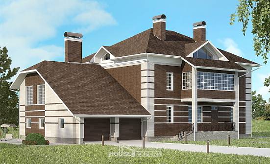 505-002-Л Проект трехэтажного дома, гараж, уютный загородный дом из кирпича Амурск | Проекты домов от House Expert
