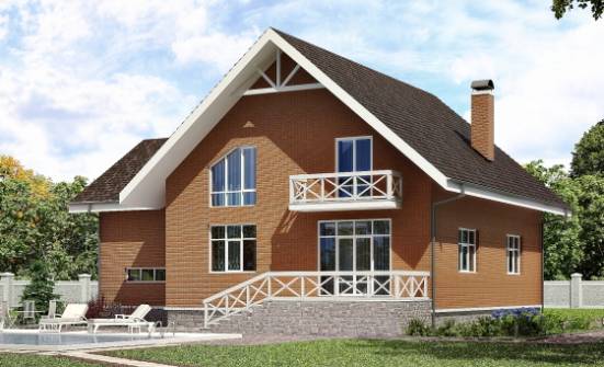 215-001-П Проект двухэтажного дома мансардой, гараж, просторный дом из твинблока Хабаровск | Проекты домов от House Expert