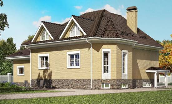 400-001-П Проект трехэтажного дома с мансардным этажом, гараж, современный дом из пеноблока Хабаровск | Проекты домов от House Expert