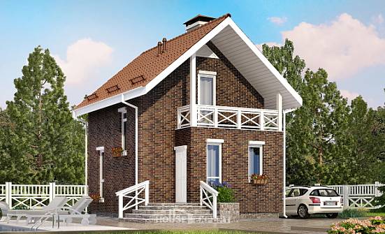 045-001-Л Проект двухэтажного дома мансардный этаж, эконом домик из арболита Хабаровск | Проекты домов от House Expert