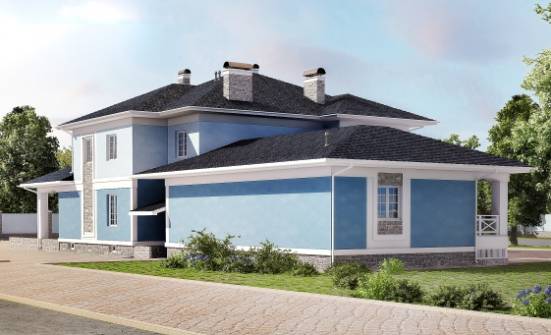 620-001-П Проект трехэтажного дома и гаражом, классический дом из твинблока Советская Гавань | Проекты домов от House Expert