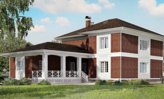 315-001-П Проект двухэтажного дома и гаражом, огромный домик из кирпича Хабаровск | Проекты домов от House Expert