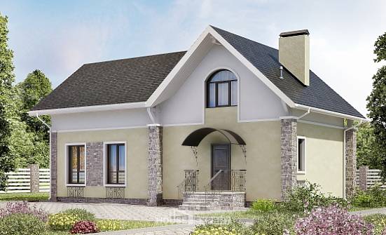 150-012-П Проект двухэтажного дома мансардой, бюджетный загородный дом из блока Амурск | Проекты домов от House Expert