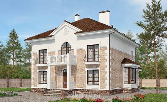 220-008-П Проект двухэтажного дома, современный дом из кирпича Советская Гавань | Проекты домов от House Expert