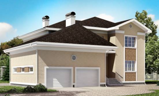 335-001-Л Проект двухэтажного дома и гаражом, классический загородный дом из кирпича Советская Гавань | Проекты домов от House Expert