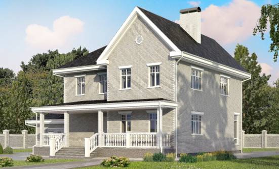 190-001-Л Проект двухэтажного дома, гараж, простой загородный дом из кирпича Хабаровск | Проекты домов от House Expert