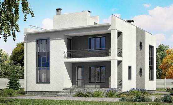 255-001-П Проект двухэтажного дома и гаражом, классический дом из бризолита Амурск | Проекты домов от House Expert