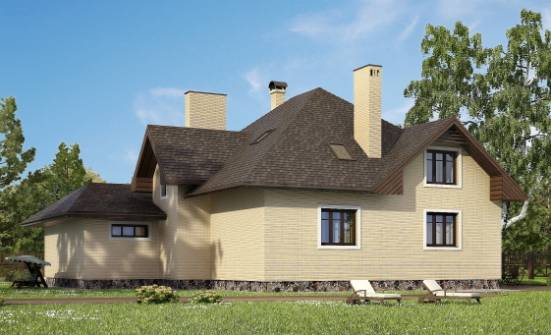 275-003-П Проект двухэтажного дома с мансардой и гаражом, красивый загородный дом из кирпича Хабаровск | Проекты домов от House Expert
