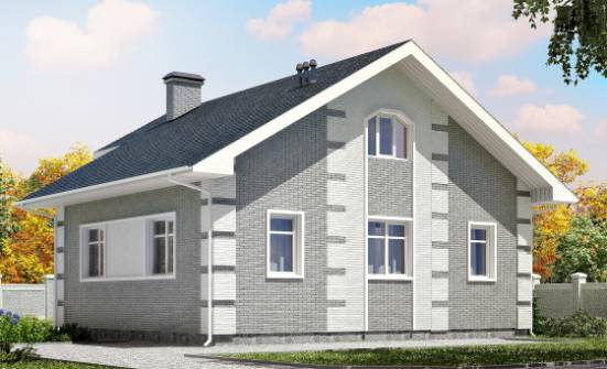 115-001-Л Проект двухэтажного дома с мансардным этажом, небольшой коттедж из пеноблока Амурск | Проекты домов от House Expert