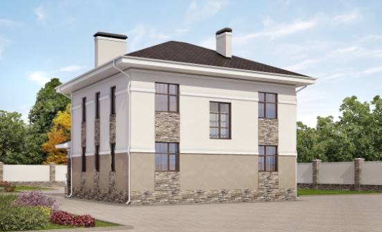 150-014-П Проект двухэтажного дома, красивый домик из бризолита Хабаровск | Проекты домов от House Expert
