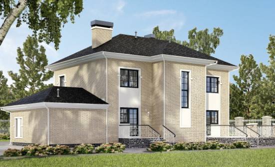 180-006-П Проект двухэтажного дома, гараж, классический коттедж из кирпича Хабаровск | Проекты домов от House Expert