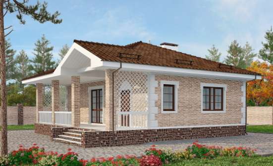 065-002-П Проект бани из кирпича Хабаровск | Проекты одноэтажных домов от House Expert