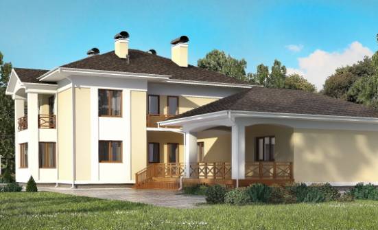 375-002-Л Проект двухэтажного дома и гаражом, огромный дом из кирпича Хабаровск | Проекты домов от House Expert