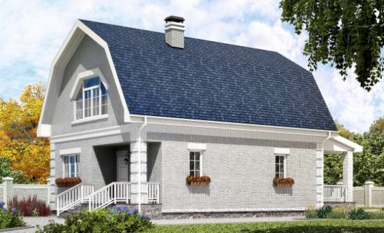 130-005-П Проект двухэтажного дома с мансардой, недорогой дом из керамзитобетонных блоков Хабаровск | Проекты домов от House Expert