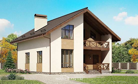 170-002-П Проект двухэтажного дома мансардный этаж, бюджетный дом из газосиликатных блоков Хабаровск | Проекты домов от House Expert