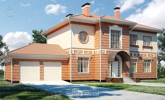 285-001-Л Проект двухэтажного дома и гаражом, уютный дом из кирпича Амурск | Проекты домов от House Expert