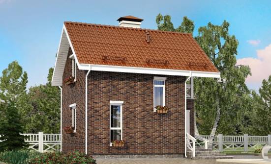 045-001-Л Проект двухэтажного дома мансардный этаж, эконом домик из арболита Хабаровск | Проекты домов от House Expert