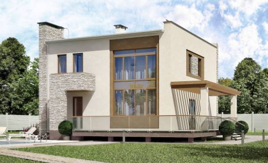 185-001-П Проект двухэтажного дома, современный домик из пеноблока Хабаровск | Проекты домов от House Expert