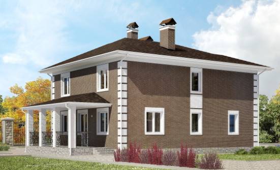 185-002-П Проект двухэтажного дома, недорогой коттедж из газобетона Хабаровск | Проекты домов от House Expert