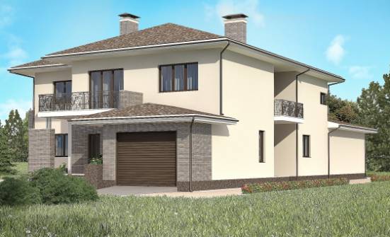 500-001-П Проект трехэтажного дома, гараж, просторный коттедж из кирпича Хабаровск | Проекты домов от House Expert