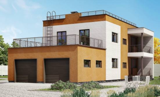 180-012-П Проект двухэтажного дома и гаражом, простой коттедж из кирпича Хабаровск | Проекты домов от House Expert